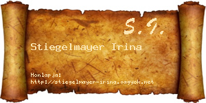 Stiegelmayer Irina névjegykártya